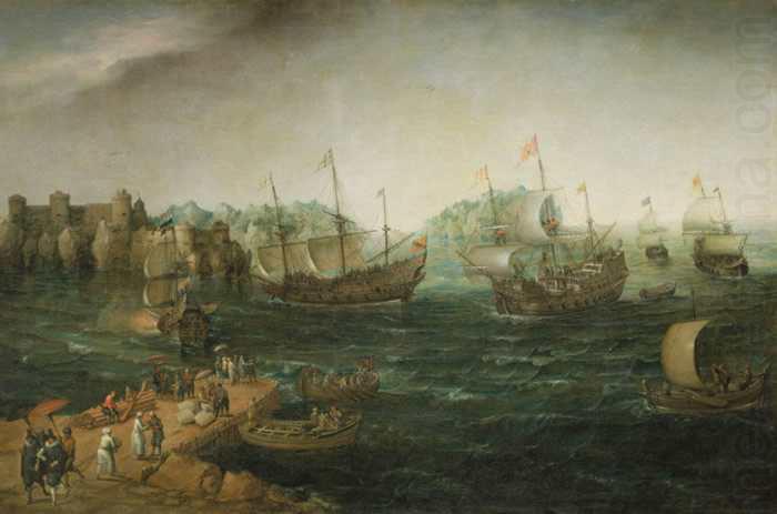 Hendrik Cornelisz. Vroom Ships trading in the East. china oil painting image